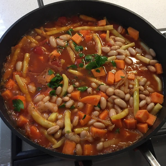 Greek Beans and Sweet Potato